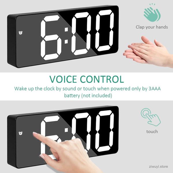 Horloges de table de bureau LED Horloge moderne simple Ins Student Plug-in Electronic Reging-In Mirmure d'allocation