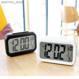 Horloges de table de bureau LED réveil de bureau avec jauge de température intérieure Snooze montre de Table calendrier numérique électronique Desk Clocks24327