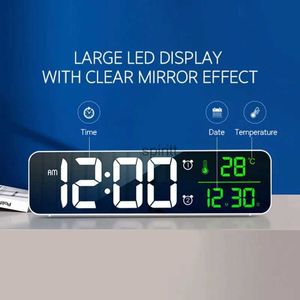 Desk Table Clocks LED réveil numérique montre pour chambres à coucher Table numérique Snooze électronique USB miroir de bureau horloges maison Table décoration YQ240118