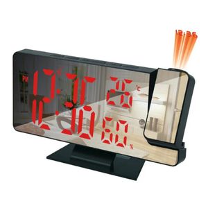 Relojes de mesa de escritorio LED Reloj despertador digital Dormitorio eléctrico con proyección Radio FM Proyector de tiempo Mesita de noche 230928