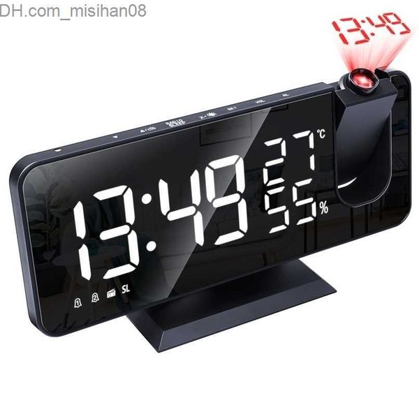 Horloges de table de bureau LED Réveil numérique Table de montre Horloges de bureau électroniques Réveil USB FM R Temps Projecteur Taille Fonction 2 Z230704