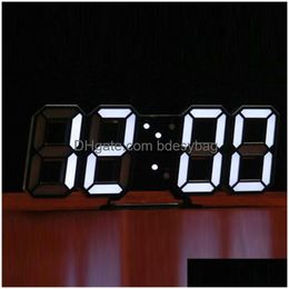 Bureau Table Horloges Led Numérique Alarme En Plastique Usb Alimenté Montre Chambre Sn Horloge Date Calendrier Température Décoration De La Maison Drop Deli Dhsil