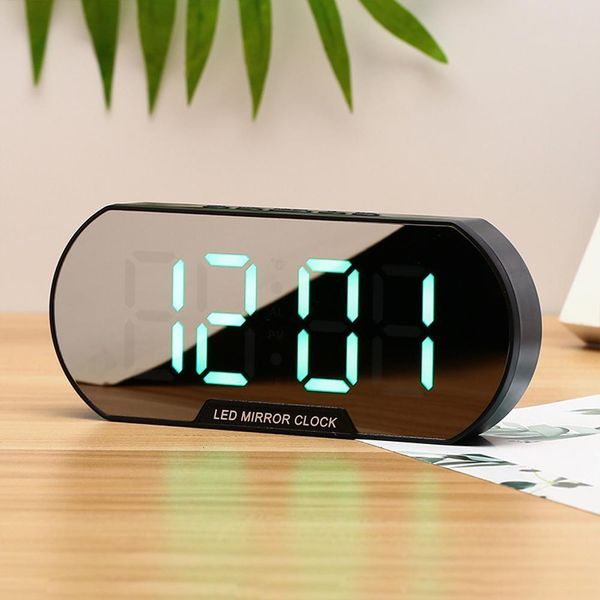 Escritorio Relojes de mesa Led Despertador electrónico Reloj de luz nocturna Espejo Silencioso Recargable Usb Lámpara Mesita de noche Decoración Dormitorio Decoración 230721