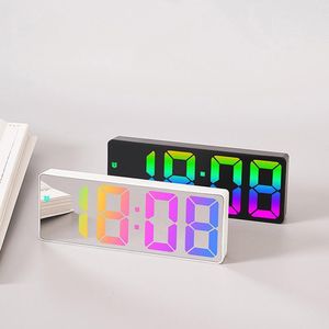 Relojes de mesa de escritorio, reloj despertador electrónico LED para dormitorio, 12/24 horas, brillo ajustable, pantalla grande colorida, reloj de escritorio 230615