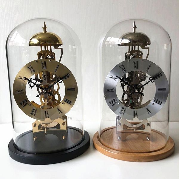 Relojes de mesa de escritorio reloj de lujo péndulo mecánico Vintage Metal cobre puro movimiento decoración relojes dormitorio regalo Idea