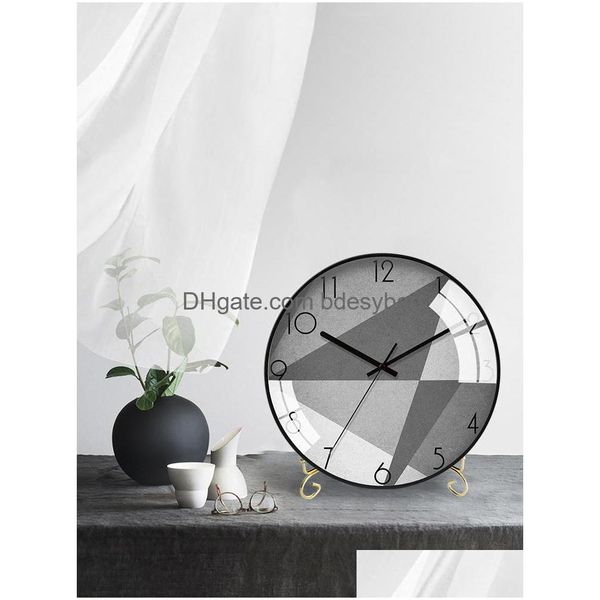 Bureau Table Horloges De Luxe En Métal Horloge Intelligente Miroir Muet Salon Électronique Montre Numérique Masa Saati Décor À La Maison Ek50Tc Drop Deliv Dhv7Z