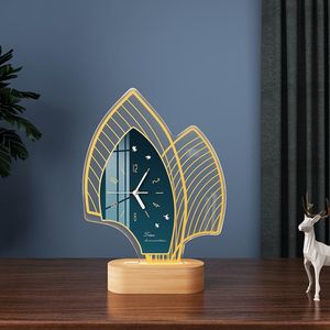 Bureau Tafelklokken MEISD Creatieve Klok Met Nachtlampje Luxe Modern Design Horloge Home Decor Stille Horloge USB Kabel