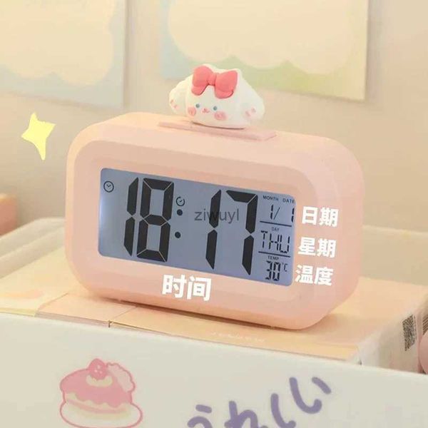 Desk Table Clocks Mini réveil de Table 12/24 heures Kawaii Led réveil numérique multifonctionnel horloge Portable fournitures de bureau ornement de bureau