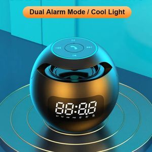 Desk Table Clocks Mini Bluetooth Speaker Wireless Sound Box with LED Display Alarm Clock Hifi TF Card MP3 Music Play 230921