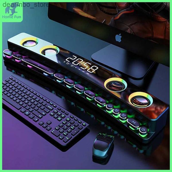 Horloges de table de bureau Réveil numérique LED moderne e-sports haut-parleur Bluetooth Audio Radio FM horloge de table multifonctionnelle spectre coloré Light24327