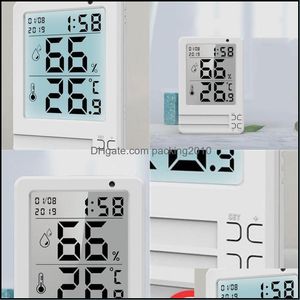 Horloges de table de bureau Horloge numérique multifonctionnelle LED Affichage grand écran a la fonction d'alarme d'heure et de date Thermomètre intérieur H Dhrxf