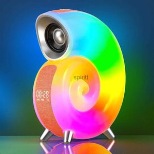 Bureau Tafelklokken Multifunctionele Smart Conch Bluetooth Speaker Wekker APP Controle RGB Sfeer Nachtlampje voor Iphone 15 14 Samsung Tabl YQ240118