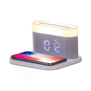 Relojes de mesa de escritorio, nuevas lámparas Led para mesita de noche, carga inalámbrica, modernas con reloj con luz nocturna para una alta calidad de vida YQ240118