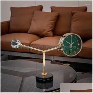 Bureau Table Horloges Horloge Nordique De Luxe Bureau Décoration De Noël Figurines Salon Reloj Escritorio Drop Delivery Maison Jardin Dhw92