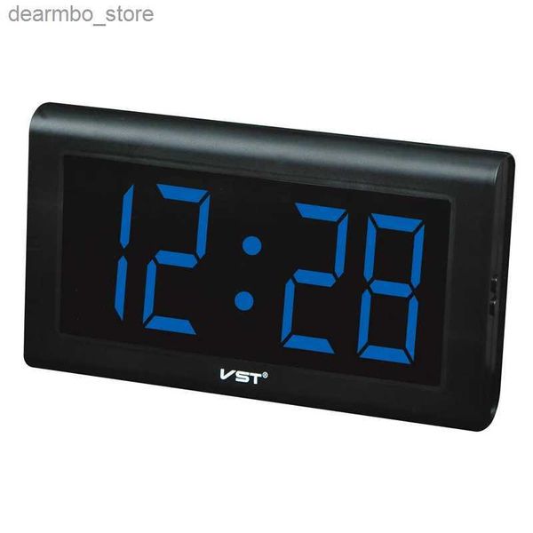 Relojes de mesa de escritorio Reloj de pared LED para padres, números digitales brillantes, reloj de mesa de plástico, pantalla grande, relojes de escritorio con enchufe UE/EE. UU., reloj luminoso 24327