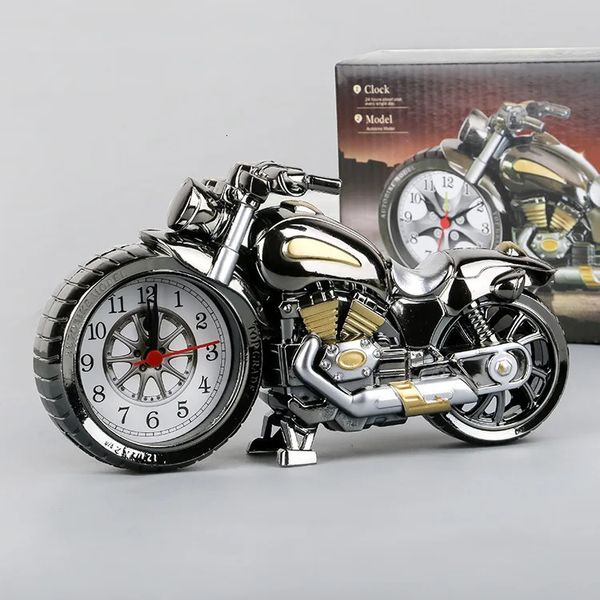 Horloges de Table de bureau rétro moto réveil Portable batterie puissance montre de bureau pour enfants amis cadeau décor 231216