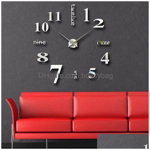 Horloges de table de bureau Specar Horloge numérique DIY Grande taille 120 cm Art créatif 3D Style européen Silencieux Ménage Salon Décoratif DH4V0