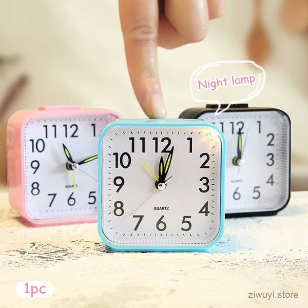 Relojes de mesa de escritorio Pantalla analógica cuadrada Decoración del hogar Reloj de luz nocturna Diario Diario No funcionan la batería despertador Lámpara nocturna pequeña