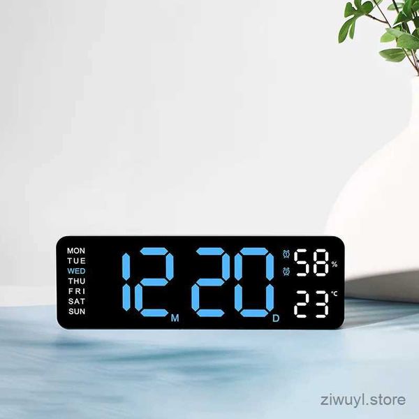 Table de bureau horloges USB Growed Digital Wall Horloge 9 pouces Température Humidité Semaine Auto Table Clock ALLOCK ALARME LED ELECTRONIQUE 12/24H