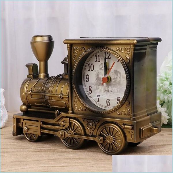 Bureau Table Horloges Vintage Rétro Train Horloge Décor À La Maison 3 Couleurs Creative Quartz Meilleur Promotion Cadeau Avec Boîtes Drop Delivery Jardin Dhhtg