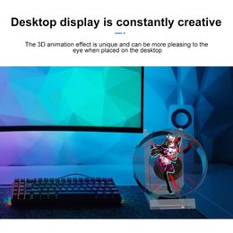 Bureau 3D Holographic Projecteur Support Music Player Player Advertisez Afficher Affichage 3D Fan Hologram Projecteur Light 240410