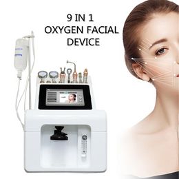 Machine de nettoyage en profondeur du visage de microdermabrasion de jet d'oxygène de bureau 9 en 1