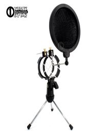 Desktop Verstelbare Pop Filter Clip Mikrofon Statief Opvouwbare Karaoke Microfoon Stand Voorruit Masker Schild PC Opname Microfoon Houder5825513