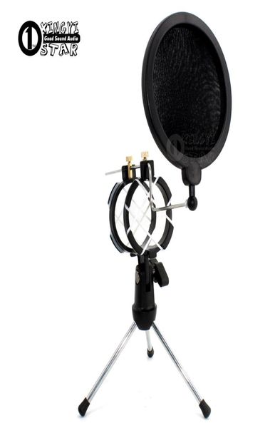 Clip de filtro pop ajustable de escritorio Mikrofon Trípode plegable Karaoke Microphone Stand Windscreen Mask Schield PC Portador de registro de micrófono4192345