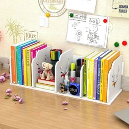 Desktop boekenplank Student Book Stand Simple Table Shelf Childrens Desk Office Storage Box Cartoon Small boekenkast 240423