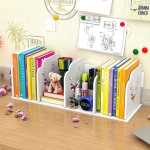 Desktop boekenplank Student Book Stand Simple Table Shelf Childrens Desk Office Storage Box Cartoon Small boekenkast 240423