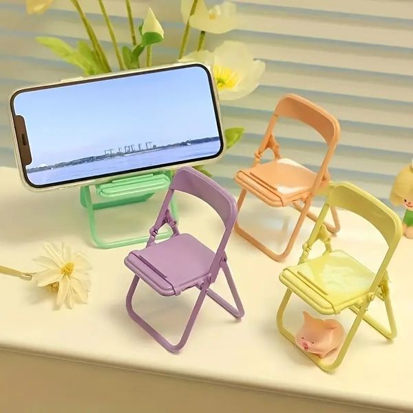 Bureau de téléphone portable Tableau de chaise Forme de téléphone mobile pliable Monte mini-chaise pliante Stand Creative Decoration
