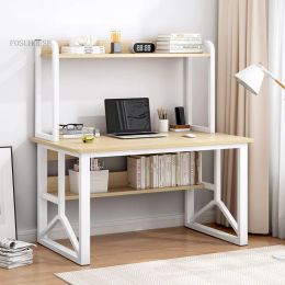 Desktop Computer Desk Home Writing Bureau PC Table de jeu Étudiant Table de bureau de bureau Meubles de bureau Simple avec étagère Table Z