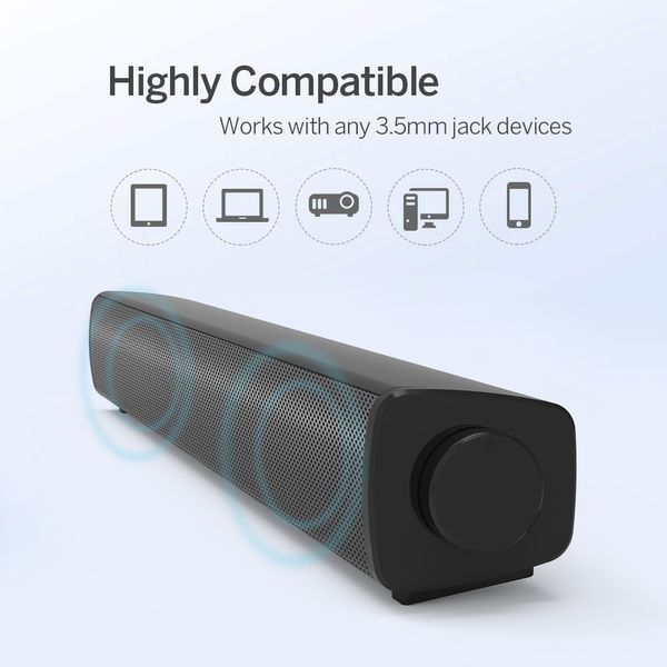 Freeshipping Computadora de escritorio Altavoz con cable Barra de sonido Estéreo USB Powered Mini Altavoces de barra de sonido para PC Teléfono celular Tabletas Proyector portátil