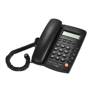 Téléphone filaire de bureau avec écran LCD, identification de l'appelant, calculatrice de volume réglable, réveil pour centre d'appels à domicile 240102