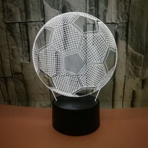 Lámpara LED creativa de escritorio con Control remoto táctil, colorido fútbol, luces nocturnas visuales creativas 3D, lámpara de mesa estéreo 3D