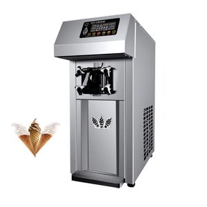 Machine à crème glacée molle de bureau en acier inoxydable, distributeur commercial de cônes sucrés, 1200W