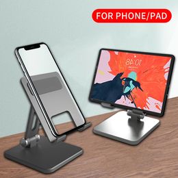 Desktop metalen houder voor tablet-pc, alle mobiele telefoons, vouw- en verstelbare aluminiumlegering Stands Desk Beugel 12.9 11 10.2 10.9 10.5 Tabletten Ondersteuning Accessoires