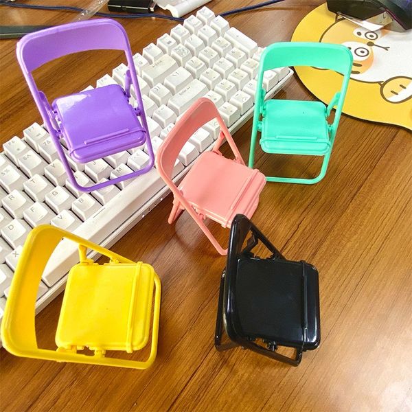 Mini support de chaise de bureau mignon doux créatif peut être utilisé comme ornements décoratifs pliable paresseux drame supports de téléphone portable