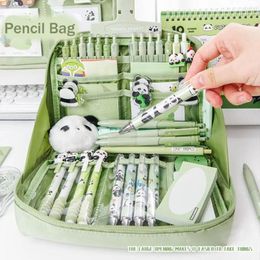 Organisateur de bureau sac à crayons esthétique multicouche support de grande capacité Oxford étuis à stylos à fermeture éclair cadeaux de récompense