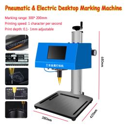 Machine portative de marquage de plaque signalétique en métal de bureau, Machine de lettrage pneumatique électrique à écran tactile à 3 axes 300x200mm