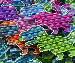 Puzzle de bureau jouets Silicone dinosaure licorne cravate teint Camouflage jeu de société en appuyant sur le jouet à bulles décompression du bout des doigts G4UZL3I8505076