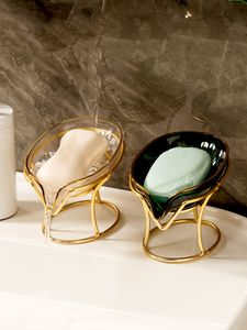 Toilet Supplies Soap Dish Self Draining luxury creative High grade fashion Metal stents PET Soap box