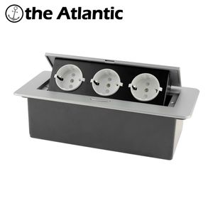 Desktop Socket Table stopcontact 2 3 de EU FR -socket met USB -opladen langzaam pop -up zwarte zilveren aluminium legeringomslag voor vergaderruimte