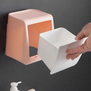 Desktop Trash Can Wall Mounted Mini Waste Bin voor desktop Office Tafel Auto Zelf Adhesive Trash Container Trash Bin Accessoires