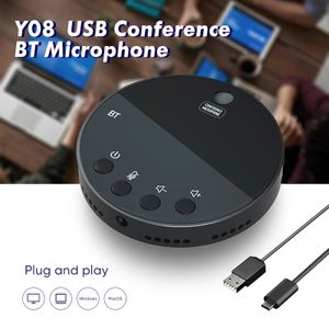 Desktop USB Conference Speakerphone BT Microfoon 360° Omnidirectionele condensator Computermicrofoon MuteVolume-functie met luidspreker 231228