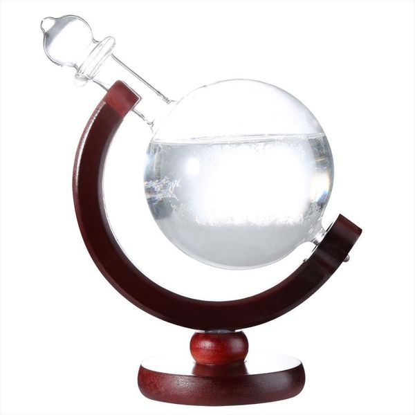 Station météo de bureau Prédicteur météo Boule transparente Verre de tempête Creative Globe en forme de bouteille de verre de tempête Décor à la maison 210318