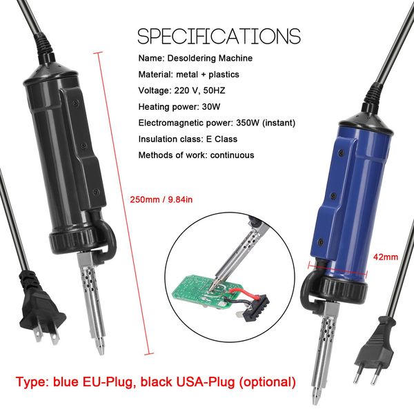 Pompe à dessouder électrique Portable automatique, ventouse à étain, soudure sous vide, pompe à dessouder, Machine à dessouder