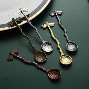 DESSERT SPOON DIRTAGE DRAGONFLY BRANCHES FELES FAUX MINI MECLE MECHELY CAFELLY MILK MILKING SPOON COUPE EXQUISITE POUR CUISINE