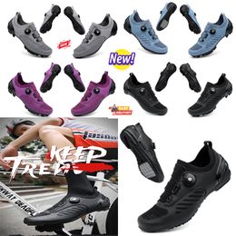 deszigner Chaussures de Cyclisme Hommes Sports Dirt Road Bike Chaussures Plat Vitesse Cyclisme Baskets Appartements Chaussures de Vélo de Montagne SPD Crampons Shocses 36-47 GAI