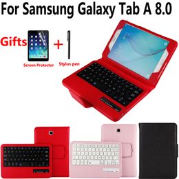 Détachez la housse de clavier Bluetooth sans fil pour Samsung Galaxy Tab A 8.0 SM-T350 T350 T355 P350 avec stylo de film de protection d'écran